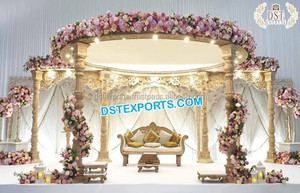 Mandap de Boda Hindú de Madera Artesanal, Mandaps de Boda Indios de Calidad Superior en Venta, Última Tendencia en Mandaps de Boda de Madera, Nueva York - Product Image 5
