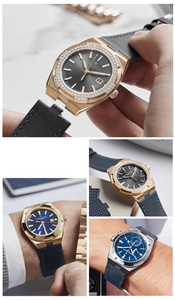 Quick Release Leather Strap 24x7mm Replacement for <strong>Vacheron</strong> Constant Overseas 4300 4500V 5500V 7900 - Product Image 6