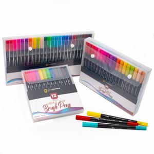 Marqueur de dessin flexible à base d'eau Bonvada BV-W05, fineliner, aquarelle, stylo à double pointe, ensemble de pinceaux, logo personnalisé, pochette en PVC - Product Image 2