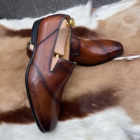 Mocassins pour hommes en cuir véritable, chaussures à enfiler pour affaires et décontracté, mocassins de luxe discrets, 1 paire MOQ