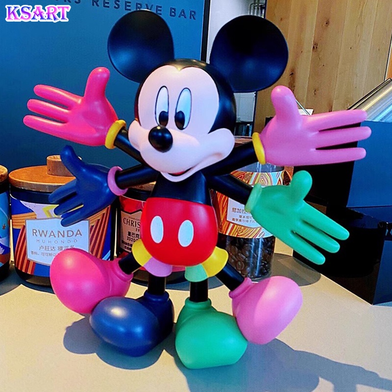 Life-Size Fiberglass Mickey and Minnie Mouse Sculpture – Colorful