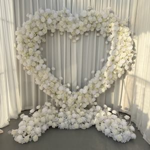 T-HFA122 White heart shaped flower <b>arch</b> wholesale artificial flower <b>wedding</b> <b>arch</b> heart shape flower <b>arch</b> for <b>wedding</b> decor - Product Image 6