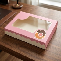 Customized High-End Waterproof Bakery Donuts Take Away Paper Box with Plastic Window