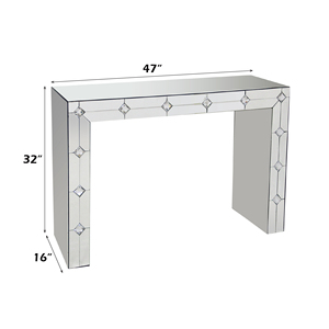 Modern <b>Mirrored</b> & Faux Rhinestone MDF Console <b>Table</b> for Living Room-Eco-Friendly Design - Product Image 6