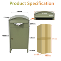 Boîte à colis extérieure autoportante en acier galvanisé robuste, verrouillable, étanche, grande capacité, sécurisée pour colis et courrier