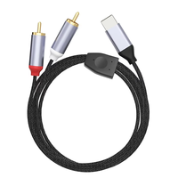 Câble audio AUX 8 broches vers 2RCA de haute qualité pour iPhone, gaine en nylon tressé portable, câble stéréo HiFi pour amplificateur de haut-parleur iOS