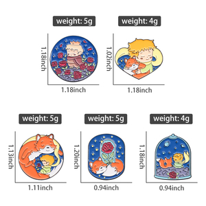 Dessin animé garçon <span class=keywords><strong>renard</strong></span> Rose émail broches lune étoile baleine papier <span class=keywords><strong>bateau</strong></span> broche revers chapeau sac Badge bijoux accessoires cadeau - Product Image 6