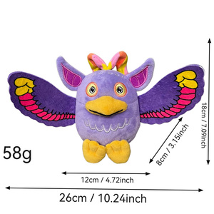 Venta al por mayor: My Singing Monsters, My Monsters, el Monstruo de Tres Bocas, Juguete de Peluche de Pájaro Morado - Product Image 2