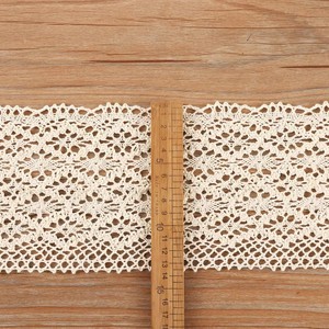 Nastro in <span class=keywords><strong>pizzo</strong></span> all'uncinetto in puro cotone largo, stile vintage, per tende boho, runner da tavola e orli di abiti - Product Image 2