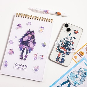 Hoja adhesiva de vinilo troquelada esmerilada transparente Vigreat, impresión impermeable, bonito diseño de dibujos animados para regalos promocionales - Product Image 6