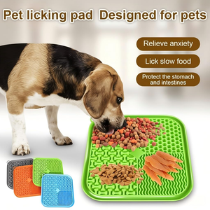 Silicone Lick Mat for Dogs and <b>Cats</b> Licking Pads Pet Slower <b>Feeder</b> Anxiety Relief Bathing Grooming Training Calming Mat - Product Image 4