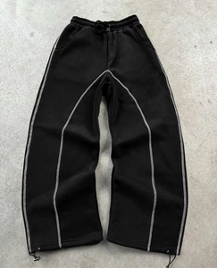 Набор для бега в стиле хип-хоп с трикотажным спортивным костюмом и спортивным костюмом Y2K в полной хлопковой толстовке с капюшоном 500gsm для модного бега по индивидуальному заказу - Product Image 3