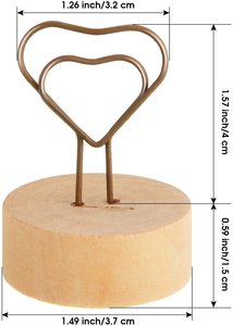 Portafoto in legno a forma di <span class=keywords><strong>cuore</strong></span> supporto da tavolo in legno supporto per filo da tavolo supporto per foto supporto per segnaposto per feste - Product Image 2