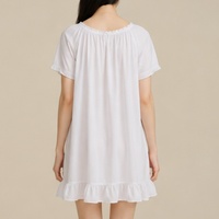Camisones Casuales de Algodón con Diseño Nuevo de Verano Europeo Americano para Mujer, Camisones con Volantes, Vestidos de Dormir para Mujer