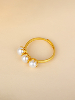 Bague pour femme en argent 925 plaqué or de haute qualité, perle Edison de qualité AAAA, forme ronde, blanche, tendance, réglable, vente en gros