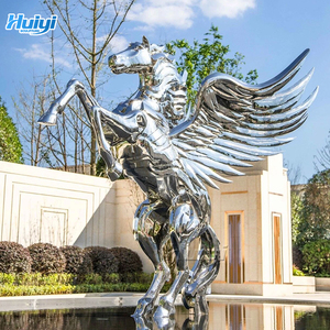 Outdoor Park Dekoration Modern Style Metall Tiers tatue Lebensgröße Edelstahl Springpferd Skulptur - Product Image 1