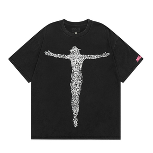 T-shirt décontracté d'été pour homme, tendance, <span class=keywords><strong>série</strong></span> Hell Star NFC, 260 grammes, coton pur, manches courtes, impression à l'écran, hip-hop - Product Image 4