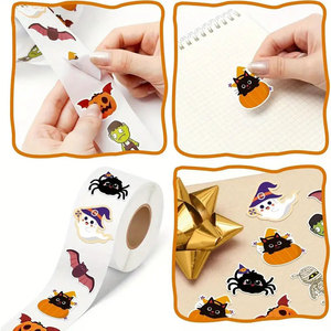 Autocollants décoratifs personnalisés ODM pour Halloween : Graffiti, Citrouilles, Fantômes, Araignées, Chauves-souris Mignons - Product Image 3
