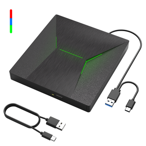 Lecteur de disques <span class=keywords><strong>Blu</strong></span>-<span class=keywords><strong>ray</strong></span> externe USB 3.0 / Type-C avec éclairage RGB, enregistreur de DVD <span class=keywords><strong>Blu</strong></span>-<span class=keywords><strong>ray</strong></span>, lecture/écriture de disques 50G pour PC Windows Linux MacOS - Product Image 1