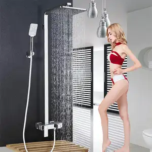 Chrome noir robinets de douche ensemble pluie pommeau de douche douchette mitigeur mitigeur bain douche robinet rotation baignoire robinet