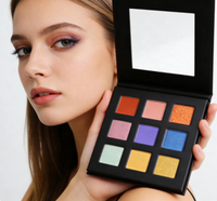 Palette de fards à paupières haute qualité, 9 couleurs, maquillage pigmentés avec paillettes