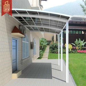 Tettoia Autoportante <span class=keywords><strong>per</strong></span> Patio con Colonne, Tetto <span class=keywords><strong>in</strong></span> <span class=keywords><strong>Policarbonato</strong></span> Grigio Chiaro, Copertura <span class=keywords><strong>per</strong></span> Balcone, Pensilina - Product Image 3