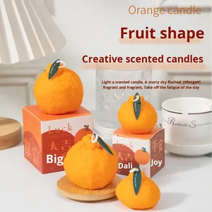 <span class=keywords><strong>Bougies</strong></span> d'Aromathérapie en Cire de Soja Parfum <span class=keywords><strong>Orange</strong></span> Modernes Faites à la Main, en Forme de Fruit Artificiel <span class=keywords><strong>Orange</strong></span>, pour Cadeaux de Noël (Vente en Gros) - Product Image 1