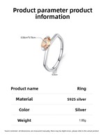HAOLL harga pabrik perhiasan cincin zirkon batu oranye perhiasan halus untuk wanita perak murni perhiasan 925