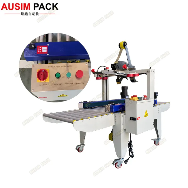 Automatic Adhesive Tape Sealing Sealer Folded Carton Box Packaging Folding Plastic Packing Machine Machine for Filming Cartons