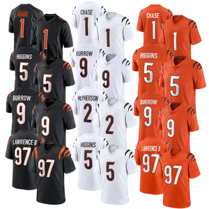 Groothandel 2026 Cincinnati 97 # Dexter Lawrence II 9 # Joe Burrow 1JaMarr Chase 2Mcpherson 5Higgins Gestikt Amerikaans voetbaltenue - Product Image 1