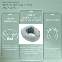 U-förmiges Nackenmassagegerät mit Knetfunktion, Shiatsu, Wärmefunktion, Musikfunktion, tragbares Vibrationskissen, Massage mit realistischem Berührungsgefühl, 1500mAh