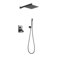 Robinet à cascade unique série eau chaude froide mural mitigeur finition noir mat laiton robinet mitigeur de baignoire mural