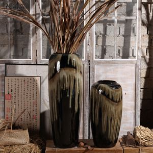 Florero de cerámica de piso alto grande esmaltado de Color de alta temperatura de rama seca creativa europea para decoración de Club de Hotel - Product Image 6