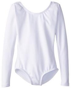 Leotardo de <span class=keywords><strong>Gimnasia</strong></span> Rítmica de Manga Larga Blanco al por Mayor para Niñas, Talla 2-10 Años, Tela de Nailon y Elastano para Disfraces de Danza - Product Image 1