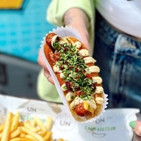 Boîte à emporter pour frites et hot-dogs, en papier kraft, résistante à la graisse, à carreaux orange et blancs, personnalisable