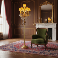 Design antique, lampe sur pied en or noble, fabricant de cristal, lumières d'intérieur led Offre Spéciale