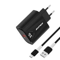 Colokan AS EU 33W Pengisi Daya Cepat Ponsel QC3.0 USB Pengisi Daya Cepat Dengan Kabel Tipe C 33W Pengisi Daya Cepat Adaptor Daya USB