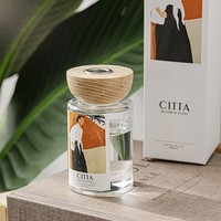 Parfum rond en verre avec couvercle en bois, Art de la littérature, désodorisant, flacon diffuseur d'aromathérapie