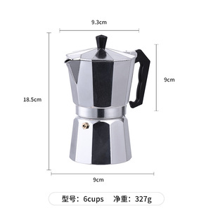 クラシックイタリアンスタイル金属モカポットエスプレッソとコーヒーStovetopメーカーふた付きストック機能 - Product Image 6