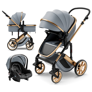 Poussette de bébé 3 <span class=keywords><strong>en</strong></span> <span class=keywords><strong>1</strong></span> avec <span class=keywords><strong>berceau</strong></span> de sécurité <span class=keywords><strong>4</strong></span> <span class=keywords><strong>en</strong></span> <span class=keywords><strong>1</strong></span>, landau pliant pour enfants, système de voyage <span class=keywords><strong>en</strong></span> voiture, landau - Product Image 2