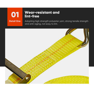 Élingues d'arrimage à cliquet super robustes de 15 pieds 4PK 1500 lb Résistance à la rupture - Product Image 2