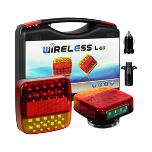 Kit <span class=keywords><strong>de</strong></span> feux <span class=keywords><strong>de</strong></span> remorque LED magnétiques sans fil Rouge 12v/24v Durable Rechargeable Portable Outils d'urgence Camion <span class=keywords><strong>Caravane</strong></span> Utilitaire - Product Image 1