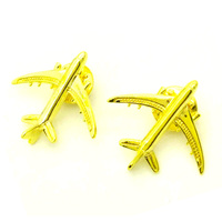 Badge de revers d'avion personnalisé en émail métallique, épingle d'avion avec chaîne