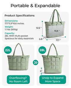 Sac de shopping grande capacité, sac à langer maternité gonflable, sac de voyage pour bébé avec poche, sac à main - Product Image 2