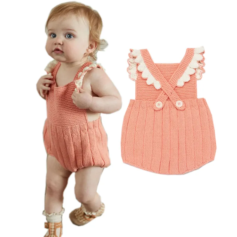 Baby Gebreide Wear Custom Merknaam Katoen Knit Rompertjes