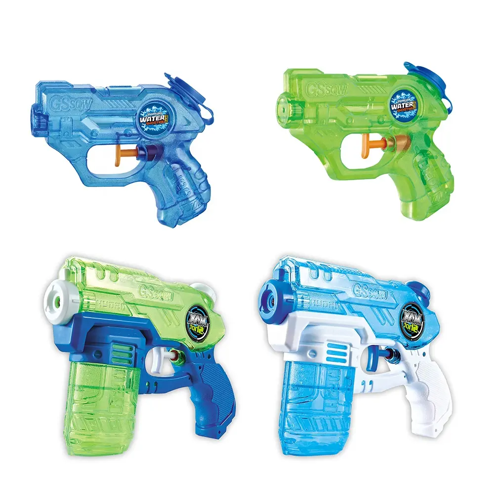 Pistola de agua de plástico transparente para niños, juguete de pistola de agua