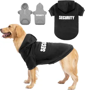 Security Dog Hoodies Puppy Sweater Cold Weather Dog Coats Soft Brushed Fleece Pet Clothes Hooded Sweatshirt for Dog Cat