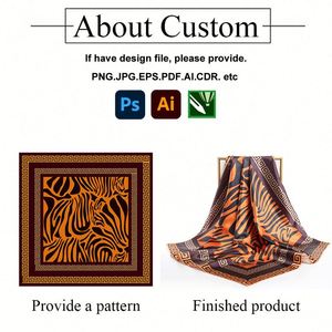 Écharpe carrée en satin personnalisée pour femmes, avec impression sérigraphique couleur et logo, design créatif pour événements promotionnels - Product Image 4