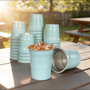 Company Promotional Brand Ultimate Cold Drinking Cups Small Quantity Aluminum Beer <b>Mugs</b> for Stadium Use - Product Image 1