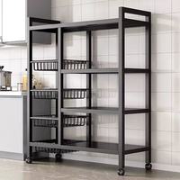 Chariot de rangement multifonctionnel en métal ABS avec roulettes Support pour snacks et four à micro-ondes sur pied pour chambre à coucher et cuisine